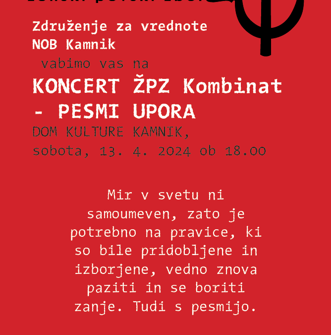 Koncert ŽPZ Kombinat v Kamniku – PESMI UPORA